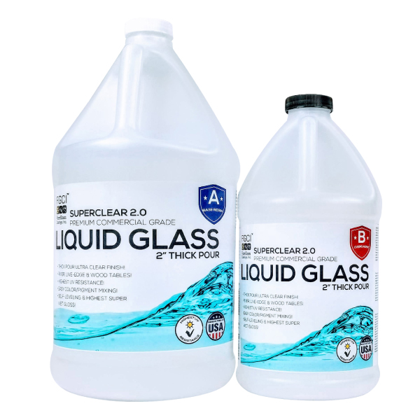 Liquid Glass Deep Pour Epoxy 2:1 - Up to 2-4 Thick Per Pour - FGCI